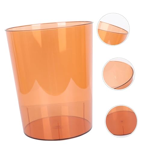 Modern Simple Orange Flower Bucket and Trash Can Medium Size Plastic Creative Storage Wastebasket for Home Office Bedroom Use