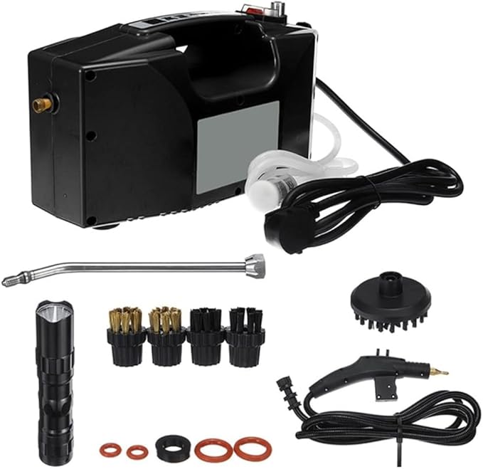 3000W High Pressure Steam Cleaner Portable Handheld Steam Cleaner Multi-Purpose Steam Cleaner For Kitchen Bathroom Upholstery Carpets And Cars (Color : Black) gaoyun-1001