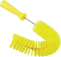 Vikan 53726 Hook Brush - 14.17-Inch Curved BPA-Free Pipe Tube and Gutter Cleaner Compatible with Vikan Extension Poles Yellow