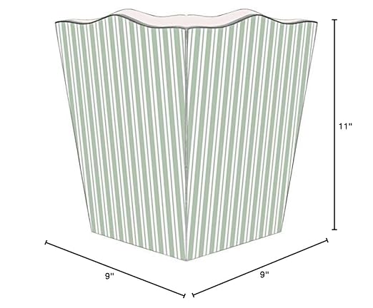 Marye-Kelley WB1123 - Sage Stripe Wastepaper Basket