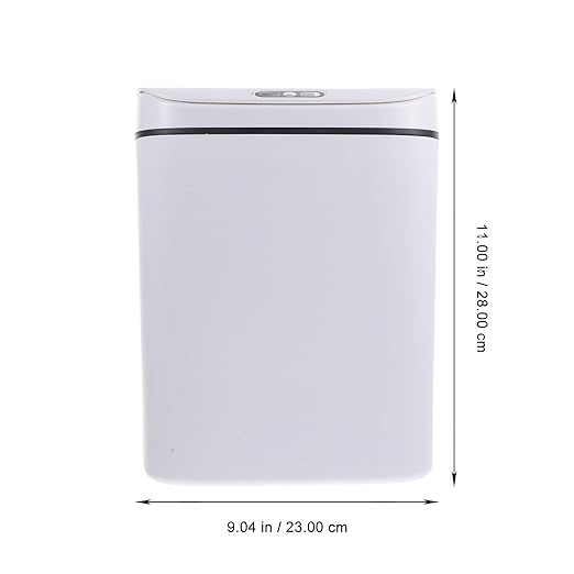 BESTYASH Smart 12l Automatic Sensor Trash Can with Lid Battery-Powered Intelligent Garbage Storage Container for Bathroom Bedroom and Kitchen White Household Waste Bin