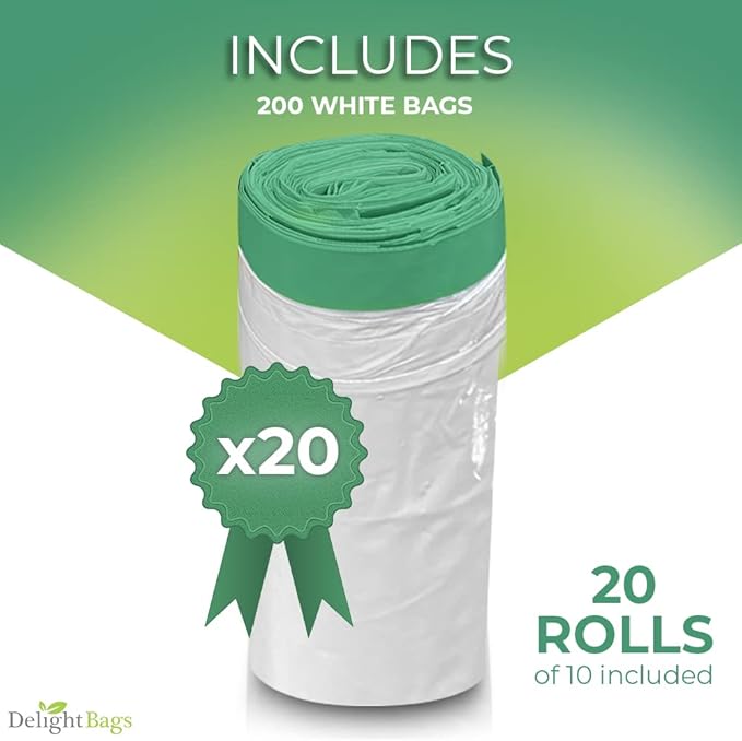 Tall Kitchen (200 count) 13 Gallon Drawstring Trash Bags White Kitchen Bags 0.9 Mil Thickness Tall Kitchen Garbage Bags13 Gallon