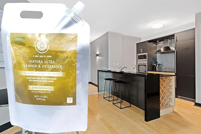 Multi-Surface Cleaner &amp Degreaser (Refill Bag 2L) Eco-Friendly &amp Non- Toxic Cleaner &amp Degreaser to Clean &amp Remove Grease and Grime Lemongrass