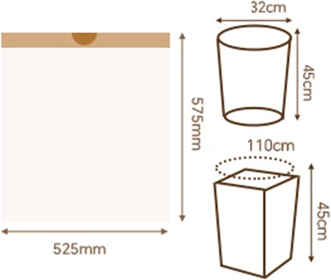 Heavy Duty Drawstring Kitchen Trash Bags 4-Micron Thick Leakproof &amp Heat-Resistant Large Capacity Garbage For Bathroom Home Use Fit Most Bins(Large 3-roll [ 3Micron52*55cm])