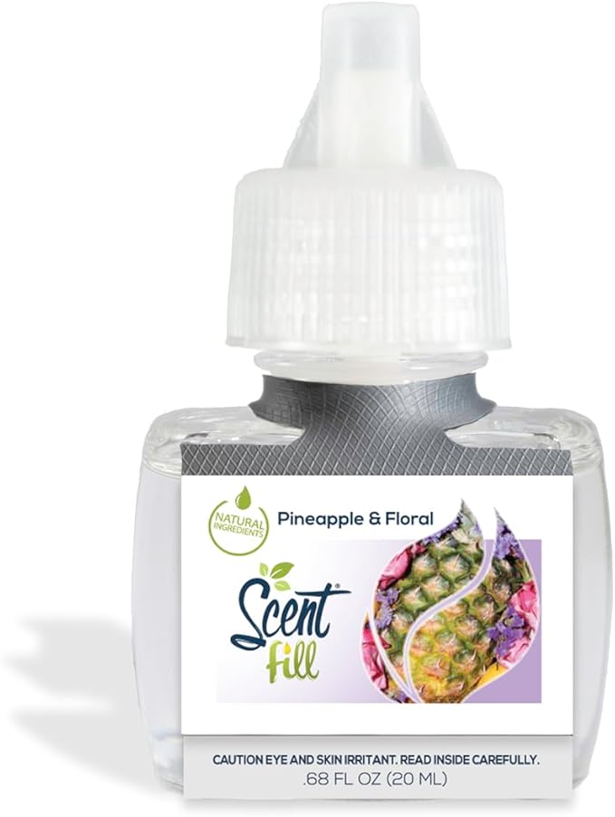 Scent Fill Pineapple &amp Floral Plug in Air Freshener 4 Scented Oil Refills