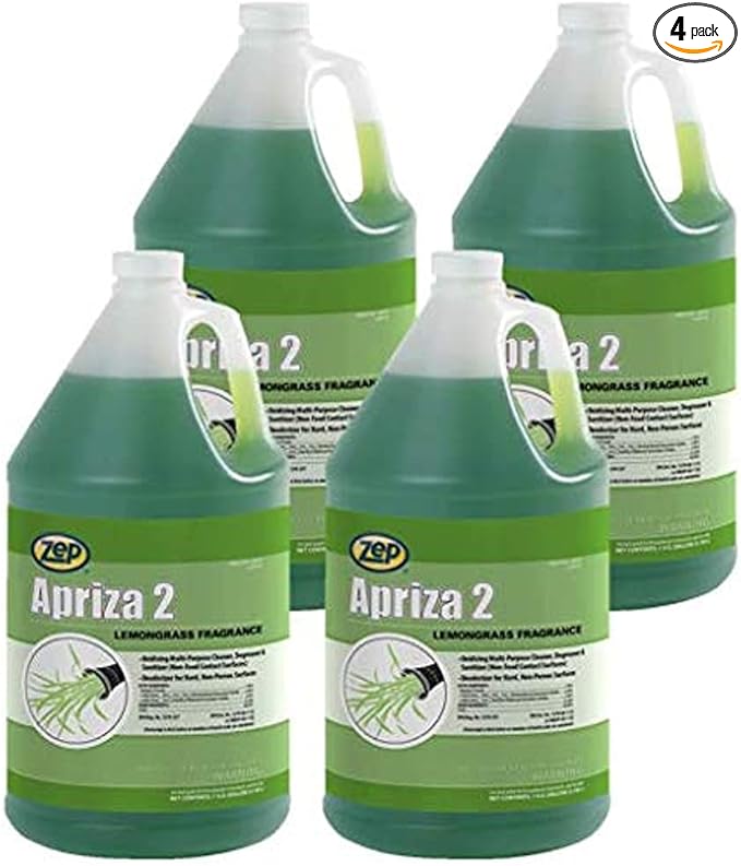 Zep Apriza 2 Multi-Purpose Cleaner - 1 Gallon (Case of 4) 125124 - Oxidizing Degreaser Deodorizer and Sanitizer