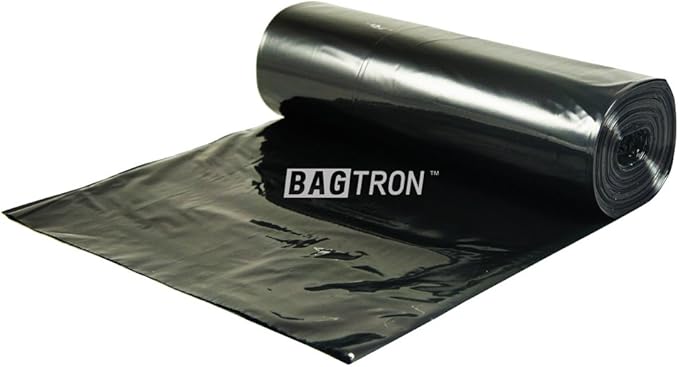 33 Gallon Trash Bags 30 Micron Heavy Duty Pure LDPE Garbage Can Liners 33 x 39 Large Black 100 Count