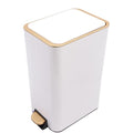12L Slim Step Trash Can with Lid Soft Close 15.5 x 12 x 8.6in Size Stainless Steel Trash Bin Rectangular Wastebaskets Bin for Living Room Bedroom Office (White)