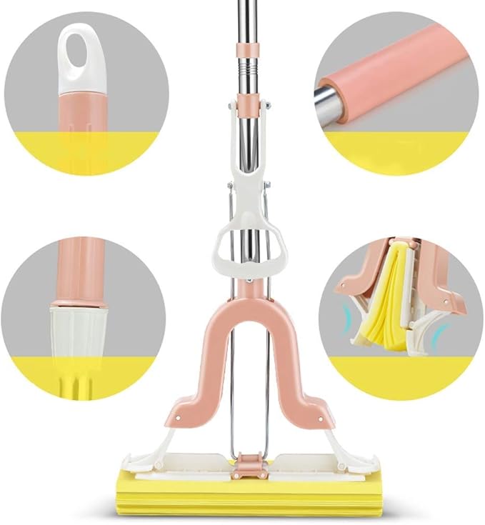 Wet Mop Microfiber Mop Heavy Duty Floor Mop Aluminum Mop Adjustable Stainless Steel Handle Wet and Dry Clothes Floor Cleaning System