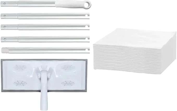 1Set Home Electrostatic Dust Collector Mop Foldable Long Handle With Disposable Vacuum Paper Floor Household Cleaning Tool