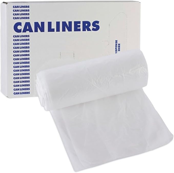 Boardwalk BWK242306 WASTE CAN LINERS 7-10 GAL 24 X 24 6 MIC NATURAL 50 BAGS/ROLL 20 ROLLS/CTN1 CT