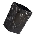Zerodeko Marbling Waste Bin Small Marble Trash Can Black Marble Waste Baskets Bathroom Black Can Rectangular