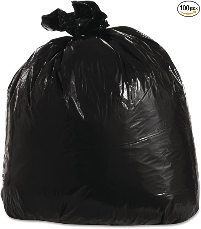 Trinity Black Trash Bags 33 Gallon 1.3 Mil 33ampquot x 39ampquot Case of 100 (TRNML3339H) Category: Commercial Can Liners