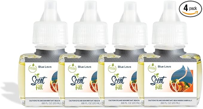 Scent Fill Blue Lava Plug in Air Freshener 4 Scented Oil Refills