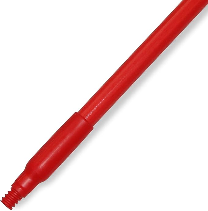 SPARTA Fiberglass Broomstick Replacement Broom Handle with Acme Threaded Tip for Industrial Cleaning Tools Fiberglass 60 Inches Red (Pack of 12)