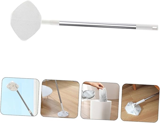 Baluue Rotatable Dust Mop for Floor and Wall Cleaning No-wash Triangle Microfiber Mop with Dry  Household Dust Removal Tool for Hardwood and Desktop Surfaces