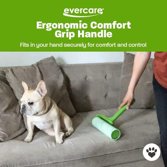 Evercare Ultra Sticky Pet Mega Lint Roller Value Pack Manual Clothes &amp Furniture Cleaner with Handle and 2 Refills 50 Sheets Each