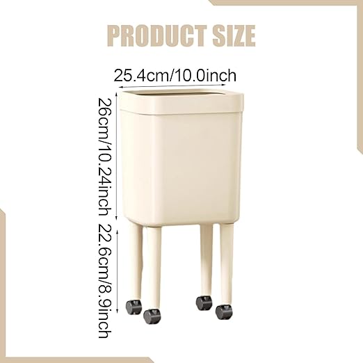 Trash Can Wastebasket Storage Bucket Large Capacity Sturdy Garbage Can Trash Bin for Toilet Office Bathroom Home Living Room