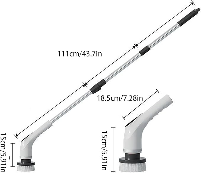 Floor Cleaning Brush - 9 in 1 Long Handle Tile Scrubber Non-Slip Extendable Bathroom Scraper Multifunctional Grout Cleaner | Home Kitchen Outdoor Garage Wall Bathtub Floor Cleaning Tool