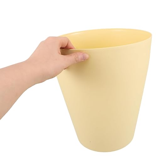 Happyyami Modern Plastic Waste Basket Large Capacity Trash Can for Home Office Bedroom Bathroom