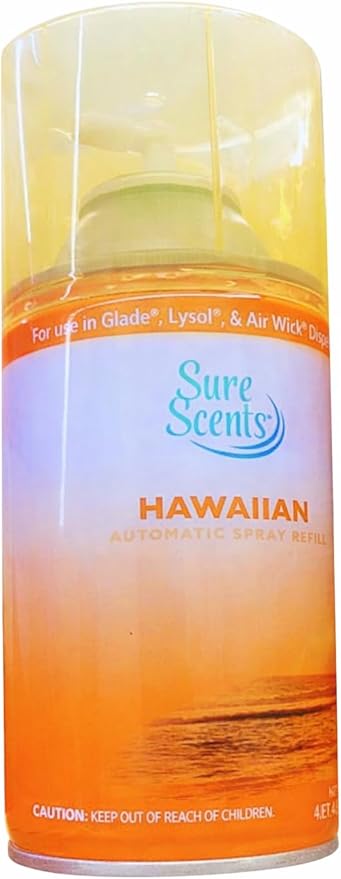 1 - (5 Pack) Hawaiian Mist Automatic Air Freshener Refills – 4.5 oz Each – Compatible with Automatic Spray Dispensers – Tropical Scent Room Freshener for Home Bathroom Office Dorm