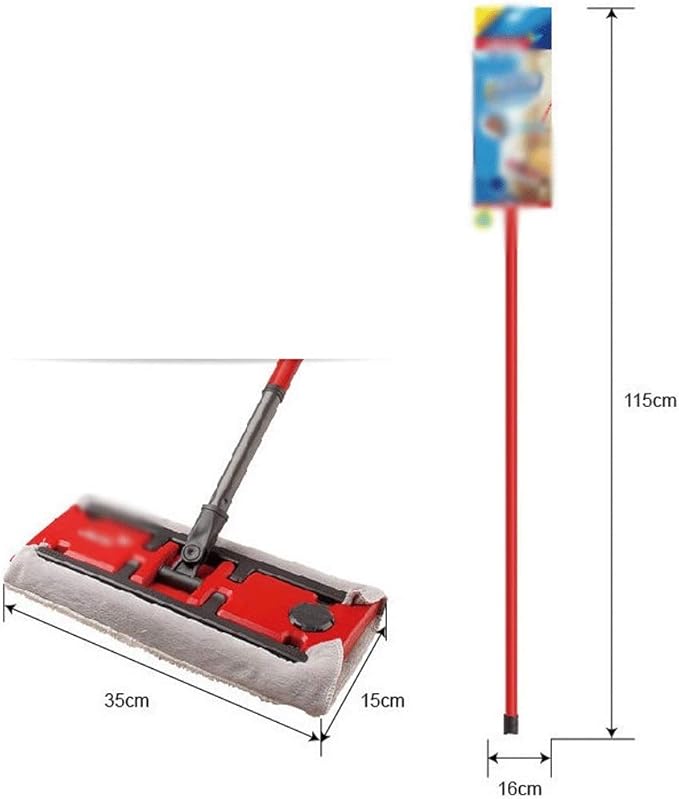 Red Mop Professional Microfiber Mop for Hardwood Laminate Tile Floor Cleaning Stainless Steel Telescopic Handle