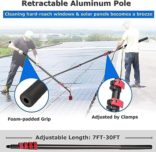 Telescopic Glass Cleaning BrushWater Fed Pole Kit 3.6M 5. 6M 7.2M 9M 11M Outdoor Window Cleaning Pole Water Fed Telescopic Brush with Hose Spray Solar Panel Cleaning Sys