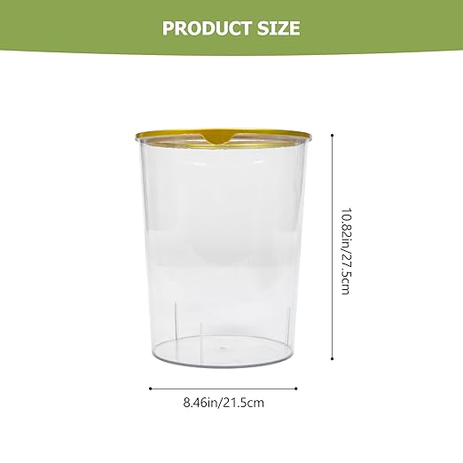 TEHAUX Transparent Round Trash Can Large Capacity Lightweight Desktop Wastebasket for Home Office Compact Impact-Resistant Storage Container with Fashionable Gold Rim