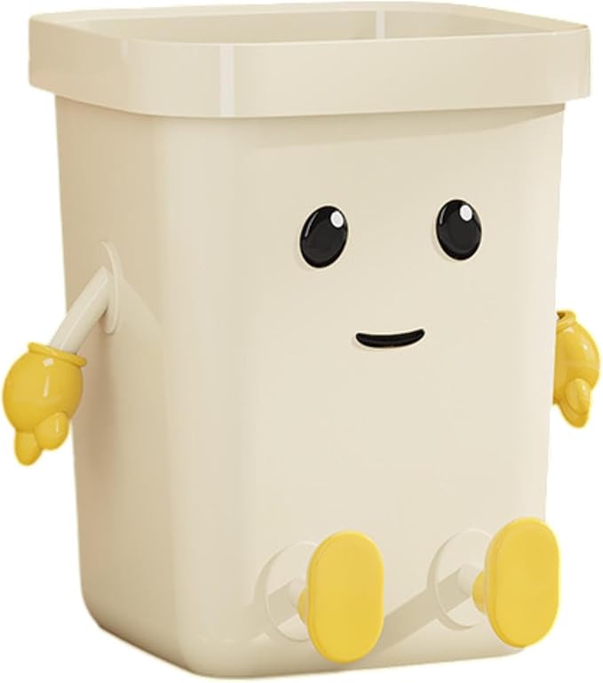 Creative Trash Can Dustbin Sturdy Cartoon Multifunctional Wastebasket Household Compost Bucket for Office Home Dorm Kitchen Sitting 12L