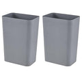 2-Pack Small Trash Can Plastic Bathroom Wastebasket 3 Gallon Slim Garbage Container Bin for Home Kitchen Bathroom Bedroom Office (Gray)