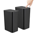 TrashAid 2 Pack Bathroom Trash Can with Lid 2.6 Gallon / 10 Liter Small Garbage Can with Press Top Lid Plastic Wastebasket with Pop-up Lids for Toilet Office Bedroom Living Room Black