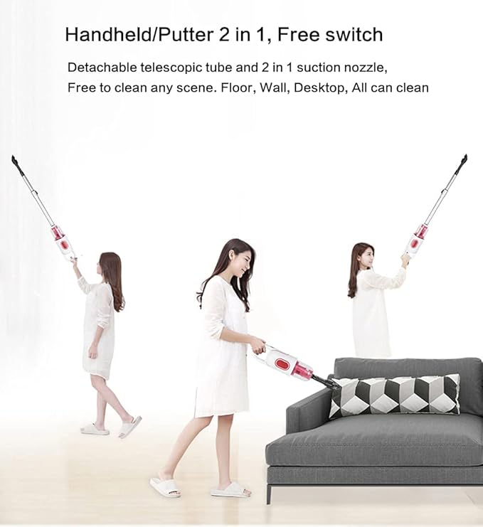 Quiet Stick Vacuum Cleaner Light Weight 12000 pa Powerful Suction Handheld Corded Upright Vacuum Cleaner with HEPA Filter 700W Hi Power Motor Stick Vacuum for Pet Hair Hardwood Floors
