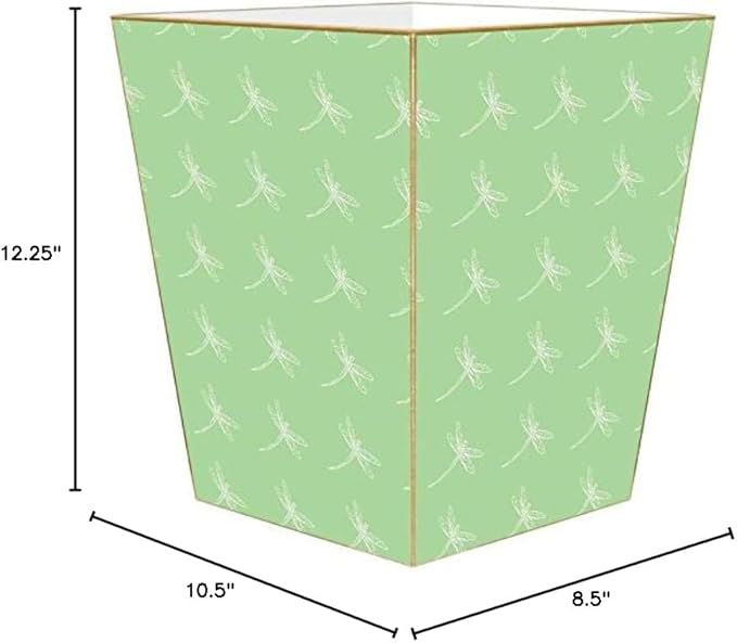 Marye-Kelley WB858-Green Dragonfly Wastepaper Basket