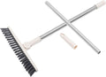 2pcs Rotatable Long Handle Floor Scrub Brush for Deep Cleaning Grout Window Tracks and Tight Spaces Hard Bristles for Bathroom and Kitchen Use