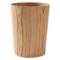Natural Wood Trash Can Round Stackable Wastebasket Garbage Recycling Bin for Bathrooms Powder Rooms Kitchens Home Offices (Light Wood)