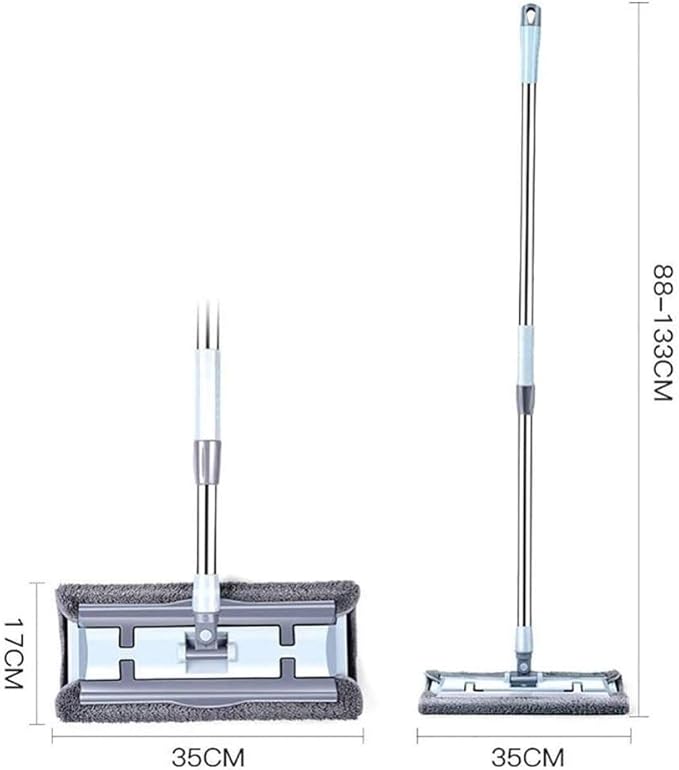 360 Degree Spin Mop with Large Microfiber Pads Flat Floor Telescopic Handle Home Windows Kitchen