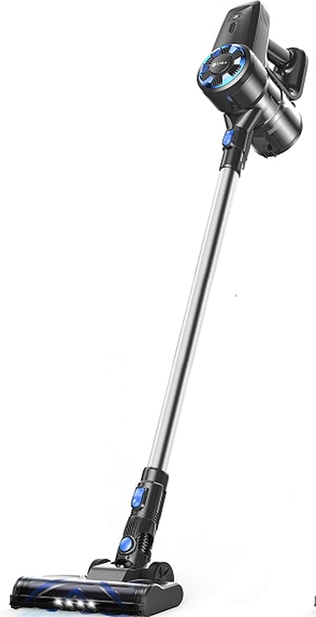 Cordless Vacuum Cleaners for Home 8 in 1 Wireless Vacuum with LED Lights &amp Roller Lightweight Stick Vacuums &amp Electric Brooms for Pet Hair Hard Floor Carpet Standing or Hanghing (Blue)