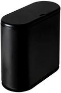 Sooyee 10 Liter Rectangular Plastic Trash Can Wastebasket with Press Type Lid2.4 Gallon Garbage Container Bin for BathroomPowder RoomBedroomKitchenCraft RoomOffice (Black)