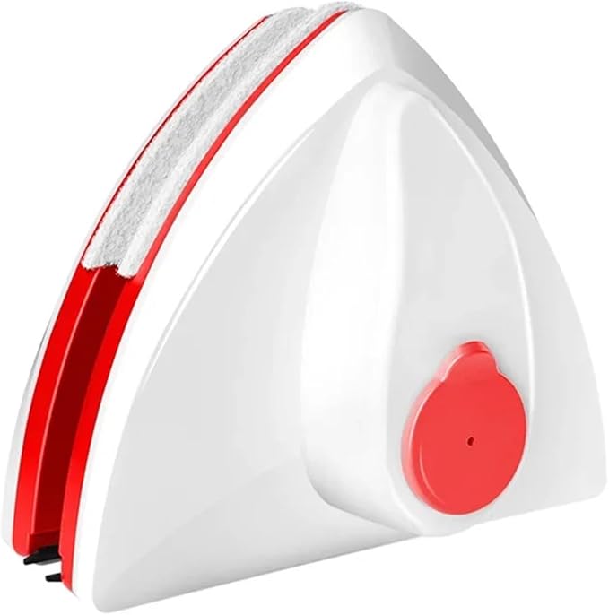 Magnetic Glass Window Cleaner Brush Double-Layer Automatic Water Discharge Wiper(Red 8-15mm)