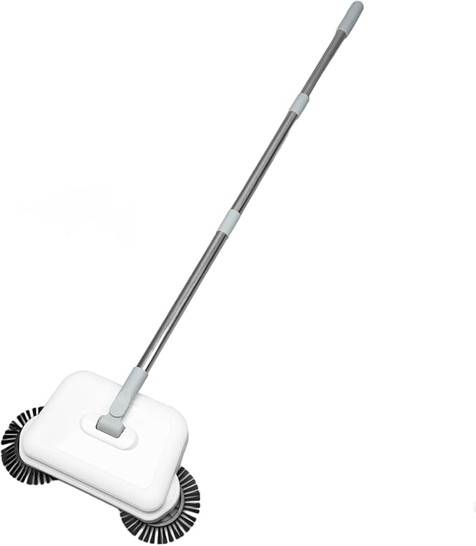 Hand Push Sweeper Lightweight Quiet 360 Degree Range of Motion for Home Kitchen Hardwood Floor Mop for Quick Work Without Electricity
