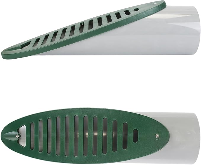 iMounTEK Yard Drain Emitter 4Inch Angled Yard Drainage Pipe With Sloped Grate Yard Drain Emitter For Sump Pump Discharge Downspout Extensions Compatible With 4” Connections/2 PCS
