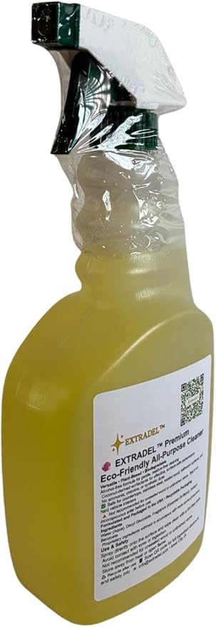 EXTRADEL™ Premium 32 oz Eco-Friendly All-Purpose Cleaner Plant-Based Essential Oil Scent Biodegradable Multi-Surface Spray