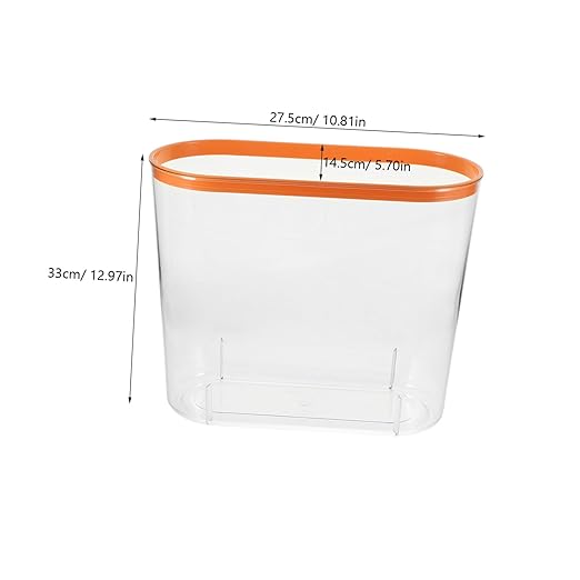 Transparent Plastic Wastebasket No Lid Compact Rubbish Bin for Kitchen Bedroom Bathroom Storage Container for Household Waste and Recycling and Space-Saving Design Red