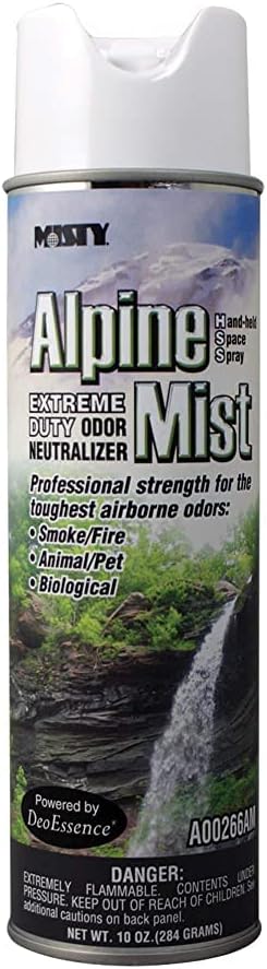 Misty Air Freshening Deodorizing Spray - Alpine Mist - 10 oz (Case of 12) 1039394 - Premium Odor Neutralizer for Smoke Organic Decay and Other Unwanted Odors