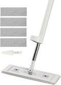 Flat Mop Self Wringing Microfiber Floor Cleaner with 4 Reusable &amp Washable Pads for Dry &amp Wet Floor Cleaning Microfiber Flat Mop with Stainless Steel Handle for Hardwood Laminate Tile Vinyl