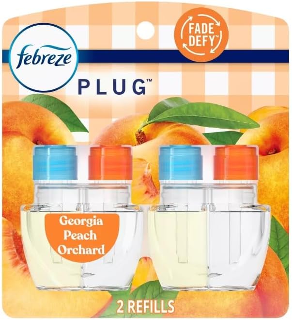 F.e.b.r.e.z.e Odor-Fighting Fade Defy Plug Air Freshener (2) of 0.87 fl oz Refills-Limited Edition (Georgia Peach Orchard)