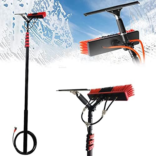 Glass Cleaning Brush Household Water Supply Telescopic Pole Kit Solar Panel Rotating Brush Solar Photovoltaic Panels3.6-10.8M Window Cleaning Pole Water Fed Telescopic Extended Ex
