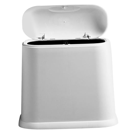 Happyyami Bathroom Trash Can Compact Garbage Bin Lid Modern Wastebasket for Kitchen Small Trash Bin