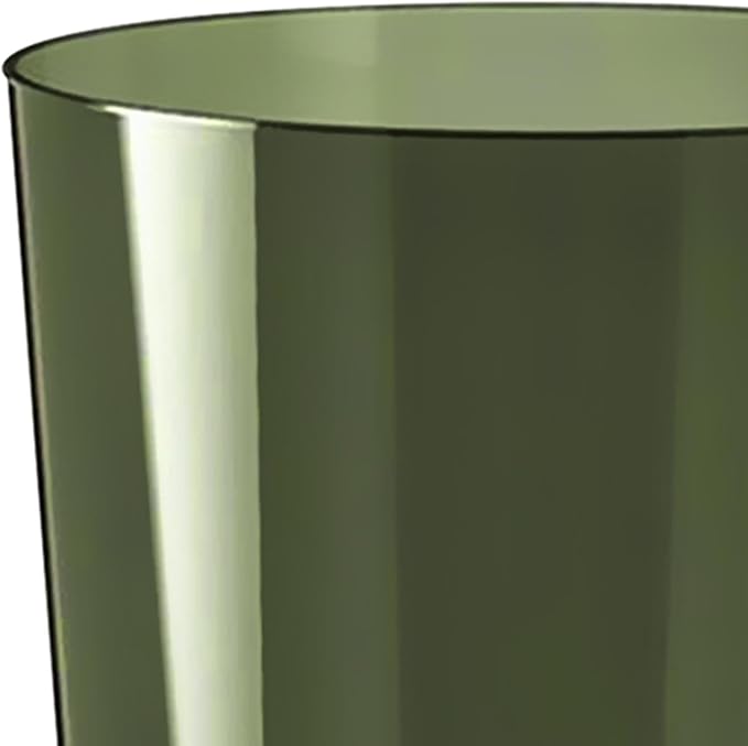 Qianly Wastepaper Basket Dustbin Clear Round Rubbish Bin Trash Can for Kids Room Office Kitchen Dressing Table Home L Green