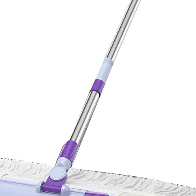 Pilipane Flat Mop for Floor Cleaning Innovative Flexible Head Efficient Dust Dirt Adsorption Dry Wet Mopping for Household Use Stainless Steel Plastic Cotton Yarn